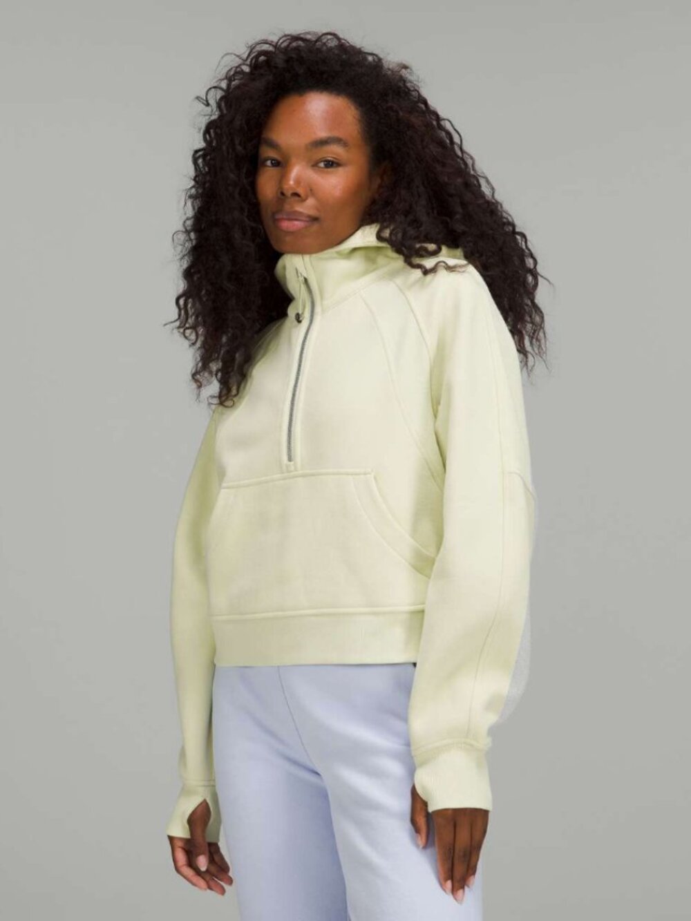 lululemon athletica Scube Light Green Half-Zip Hoodie - Size M/L